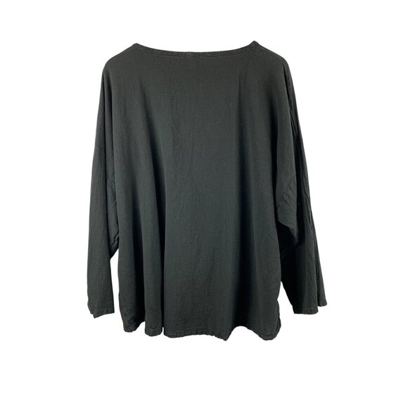 Oh My Gauze! Oversized Black Cotton Top - Picture 2 of 4
